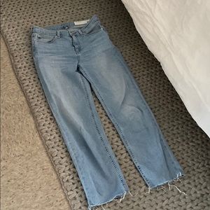Raw Edge High Rise Jeans